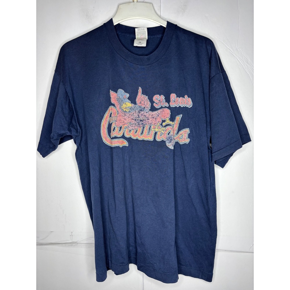 Vintage St Louis Cardinals Shirt Fruit of the Loom Best Navy Blue XL 90s MLB